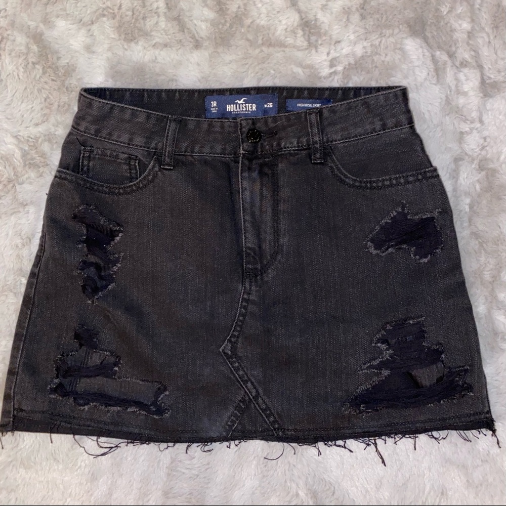Hollister Black Jean Skirt